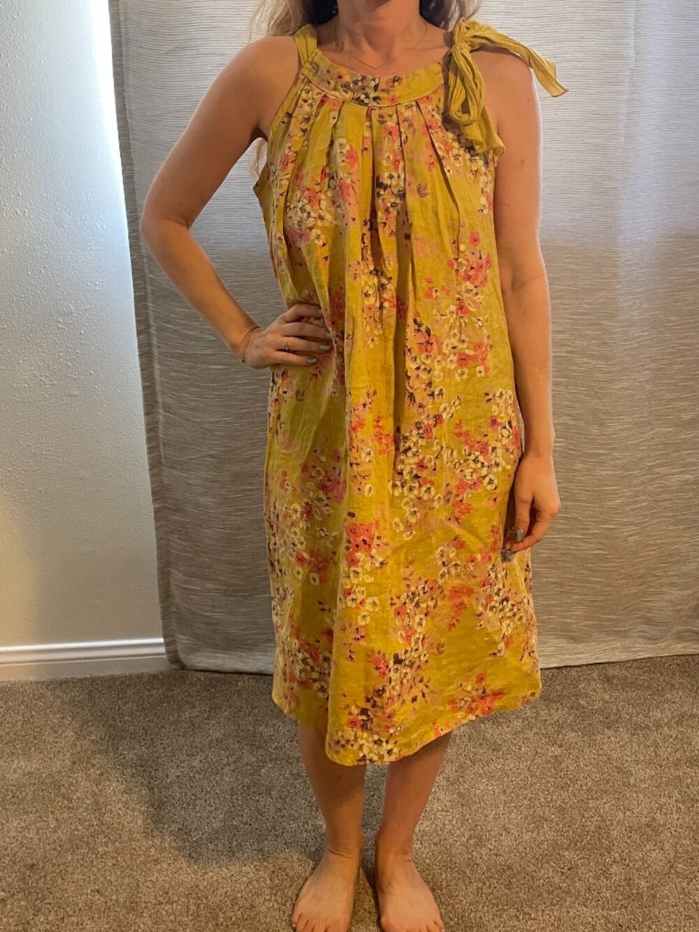 Bellambra Italian Linen Floral Dress Size Small